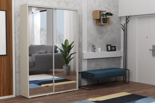 szafa korytarzowa-przesuwna-zuza-krem-242cm x 45 cm głębokość x 11 szerokości do wyboru -front-lustra- rączki aluminium.jpg