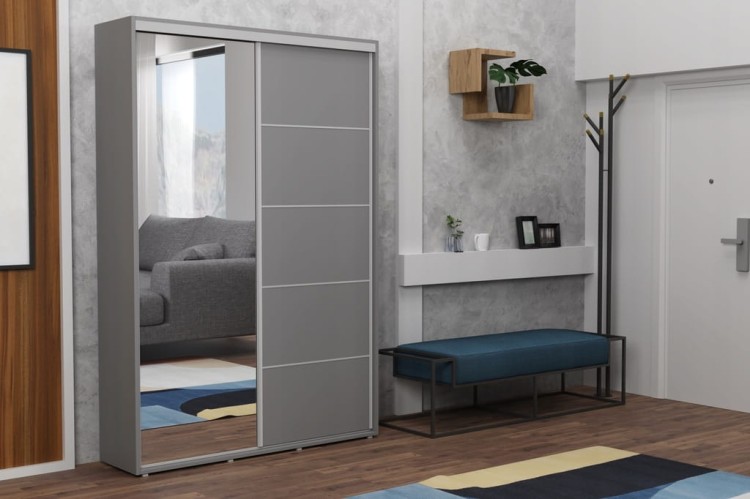 szafa korytarzowa-przesuwna-zuza-antracyt-242cm x 45 cm głębokość x 11 szerokości do wyboru -front-lustro+paski alu-rączki aluminium.jpg