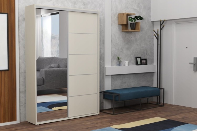 szafa korytarzowa-przesuwna-zuza-krem-242cm x 45 cm głębokość x 11 szerokości do wyboru -front-lustro+paski alu-rączki aluminium.jpg