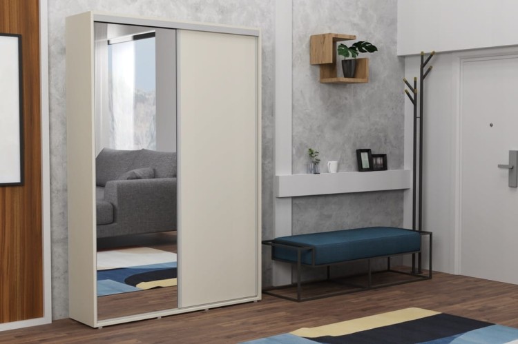 szafa korytarzowa-przesuwna-zuza-krem-242cm x 45 cm głębokość x 11 szerokości do wyboru -front-lustro-rączki aluminium.jpg