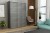 Szafa Iga czarny antracyt z aluminiowymi paskami ozdobnymi, nowoczesna szafa przesuwna w stylu loft 242 cm