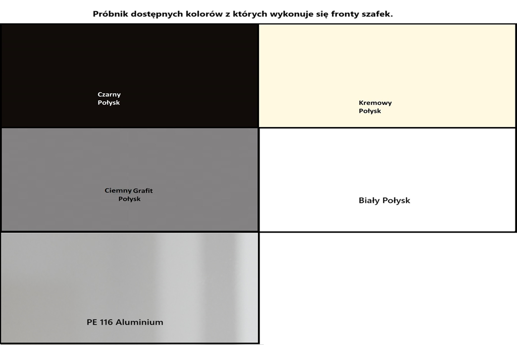 Próbnik kolorów frontów kuchennych w połysku